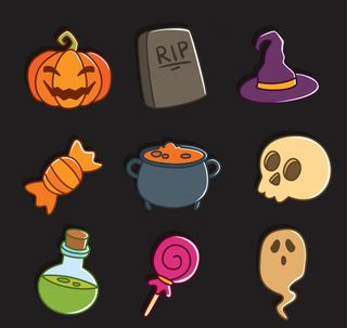 万圣节前夕的卡通元素素材