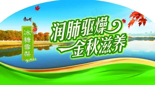 康师傅冰糖雪梨促销台楣板