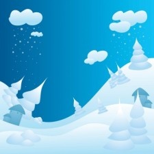 多雪的冬季景观ai矢量模版下载