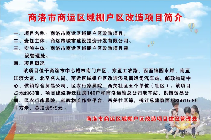 商洛市商运区域棚户区改造项目简介cdr矢量模版下载