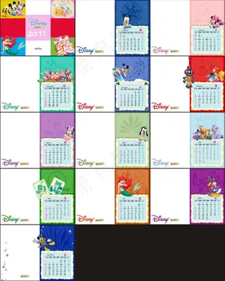 迪士尼2011年台历模板
