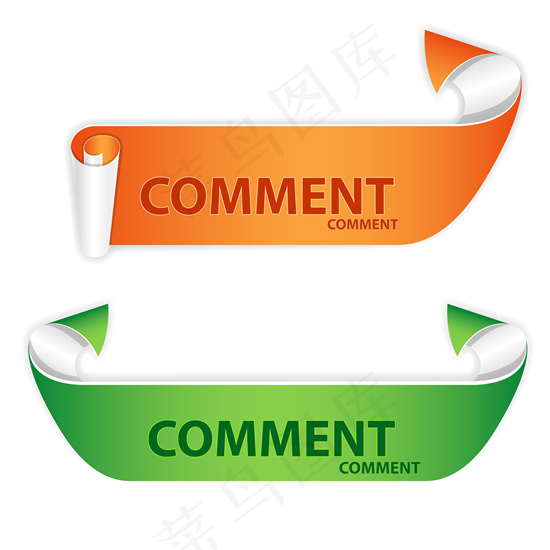 创意卷边文本标签矢量素材-2