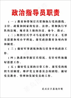 政治指导员职责 部队展板 部队板报... 政治指导员职责 部队展板 部队板报...