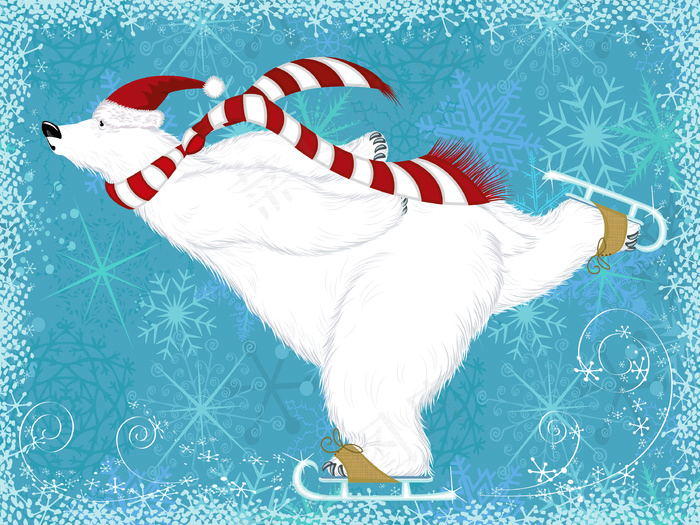 在冬季设计矢量可爱的动物组01