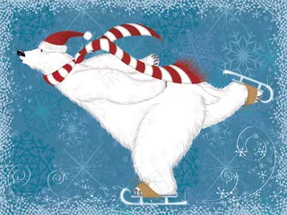 在冬季设计矢量可爱的动物组01