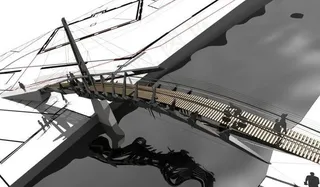 金属的人行天桥