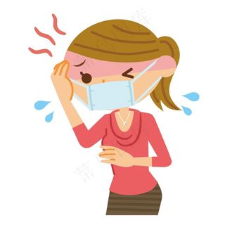 卡通小人咳嗽矢量素材