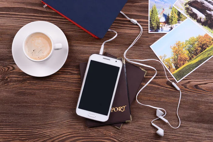 护照手机与照片