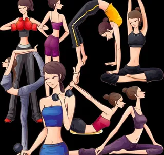 卡通瑜伽女性图片