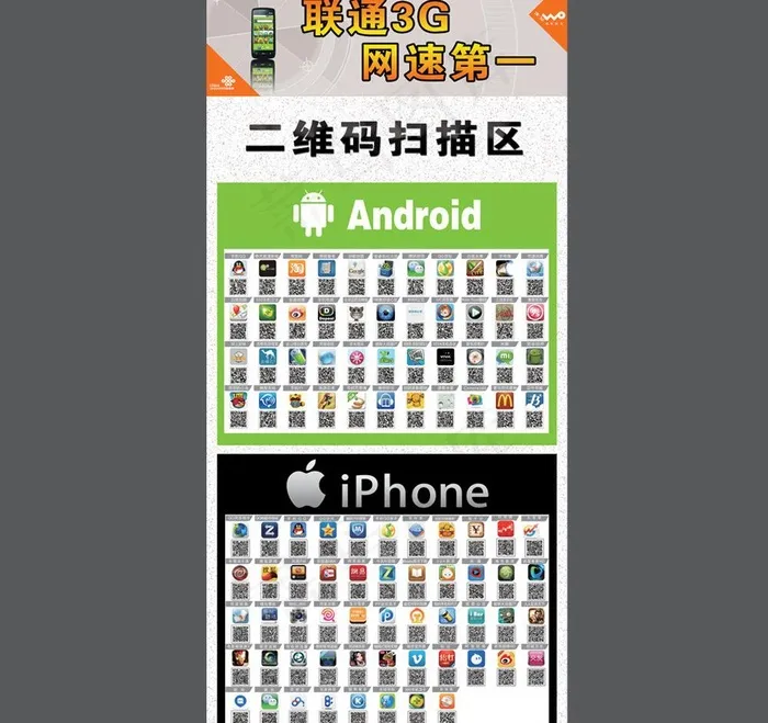 联通二维码扫描图片(3307X7087(DPI:120))psd模版下载