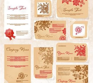 精美花纹卡片模板矢量素材二