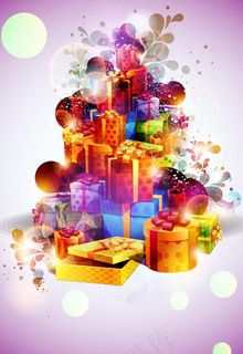 礼物盒炫彩背景图片 礼物盒炫彩背景图片