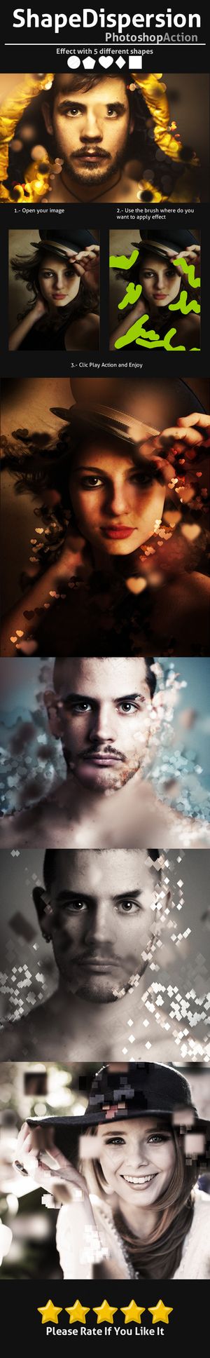 人像照片添加梦幻光斑效果PS动作