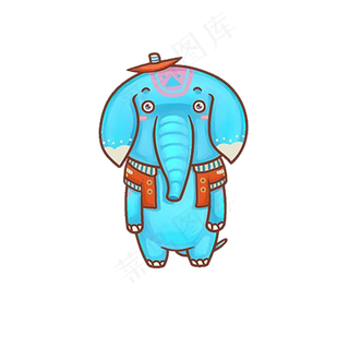 手绘水彩卡通动物png免抠图素材