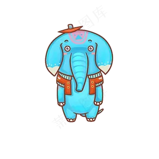 手绘水彩卡通动物png免抠图素材