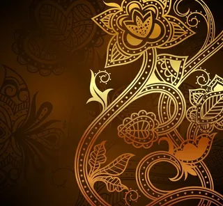 金色欧式梦幻花纹花朵图片