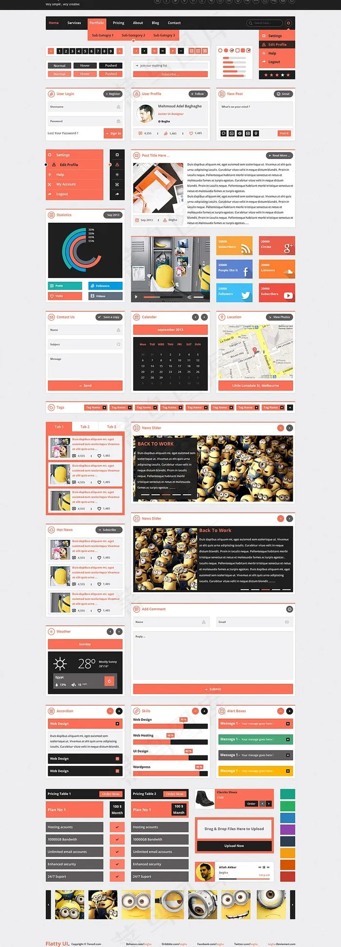 一套简洁用户界面ui psd素材