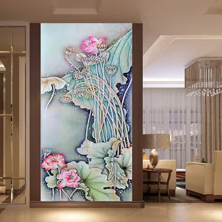 3D荷花玄关背景