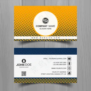 黄色黑色点快创意简洁大气名片