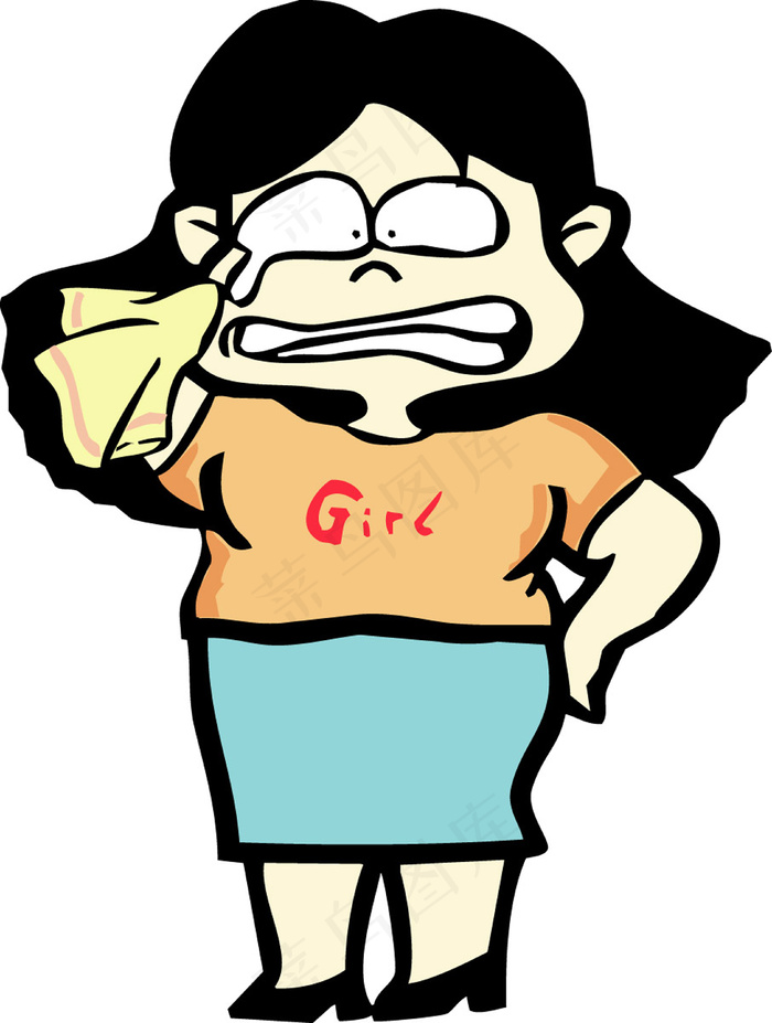 卡通人物 愤怒的女人