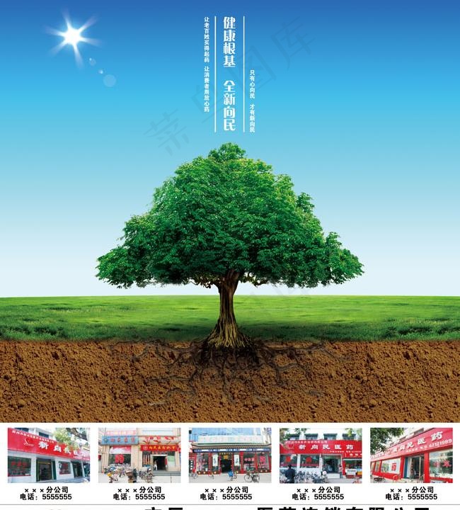 医药公司海报模板(2717X3248(DPI:300))psd模版下载