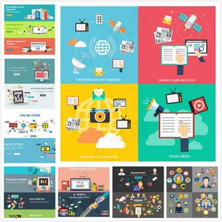 扁平化商务插图