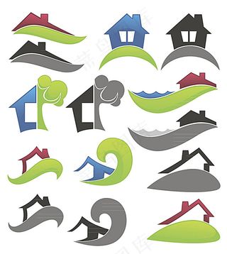 卡通房子logo设计