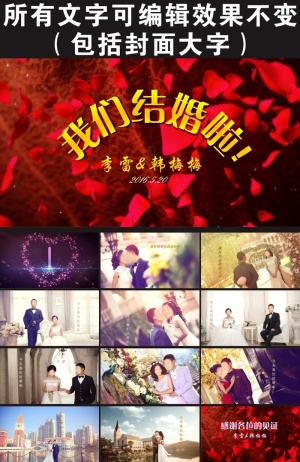 婚庆婚礼唯美开场视频PPT模板电子...预览图