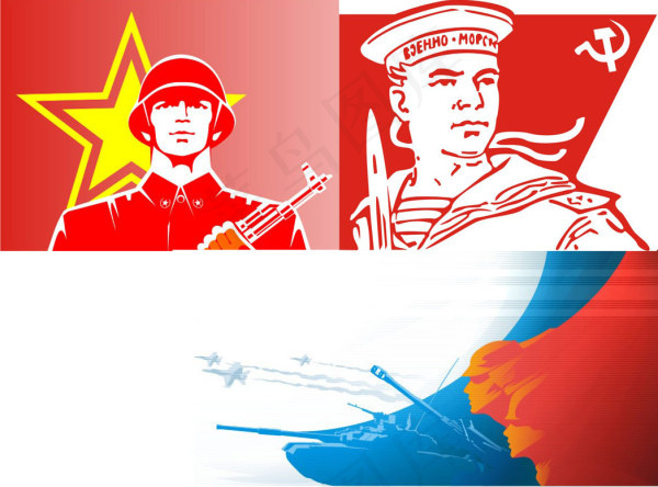士兵在军事矢量素材cdr矢量模版下载