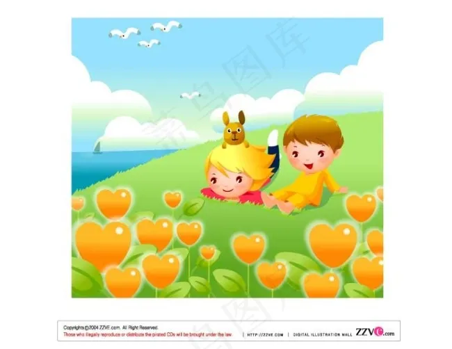 草坪玩耍的孩子