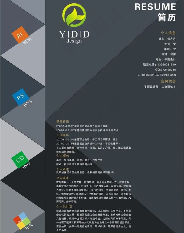 个人简历图片cdr矢量模版下载