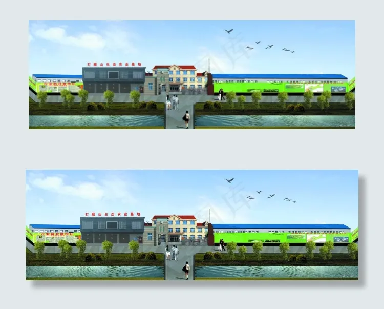 工厂平面效果图(3402X1134(DPI:72))psd模版下载