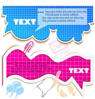 多种造型白色框边标签矢量素材