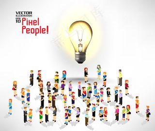 像素人 矢量像素小人图片