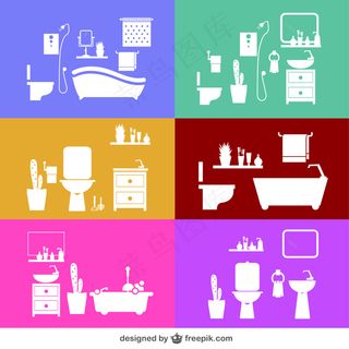 不同颜色的浴室设计