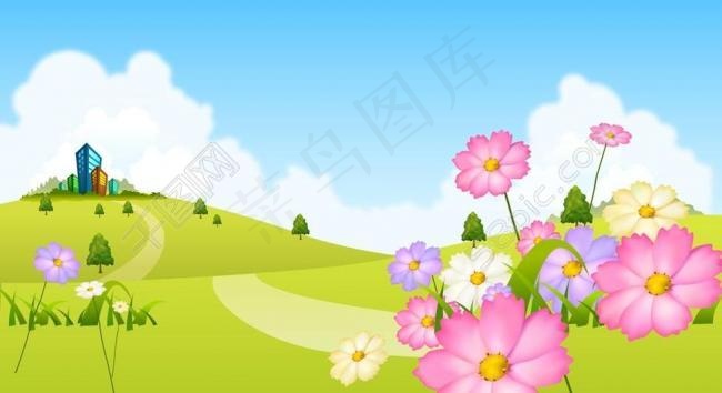 春天风景素材图片psd模版下载