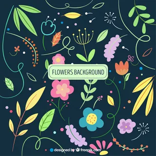 复古的树叶和花背景