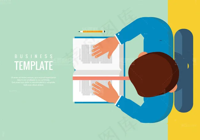 扁平化商务创意矢量素材eps,ai矢量模版下载