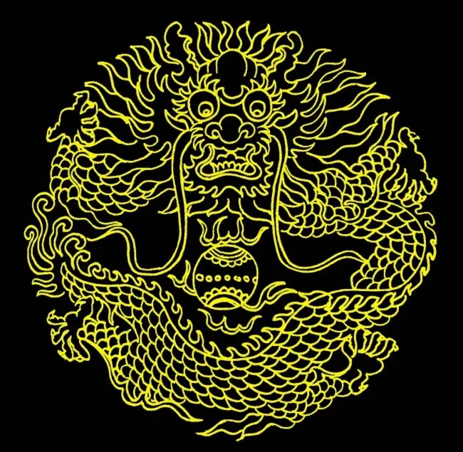 龙纹图案psd模版下载