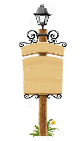 木头指示牌