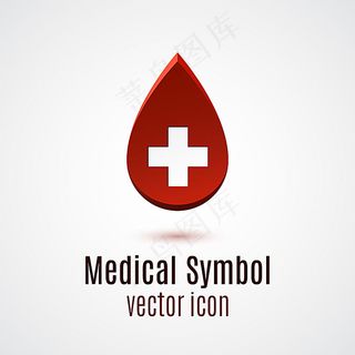 带十字的立体血滴设计