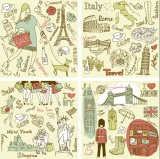 时尚插画元素—矢量素材