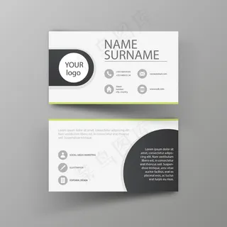 简洁大气黑色名片