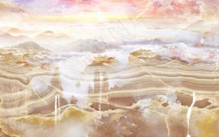 大理石山水风景电视背景墙高清