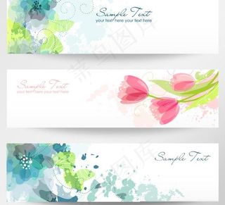 素雅花卉背景矢量素材二