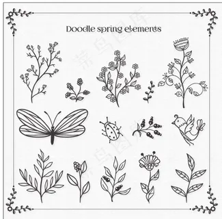 涂鸦春天动物图片