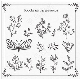 涂鸦春天动物图片