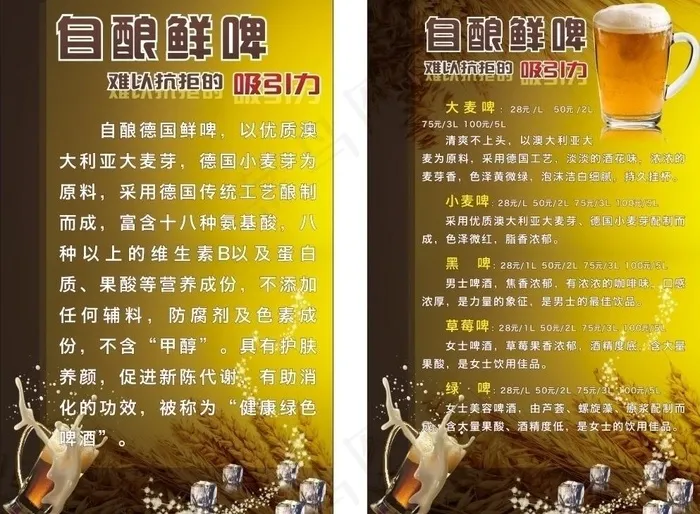自酿啤酒广告图片(210X297)cdr矢量模版下载