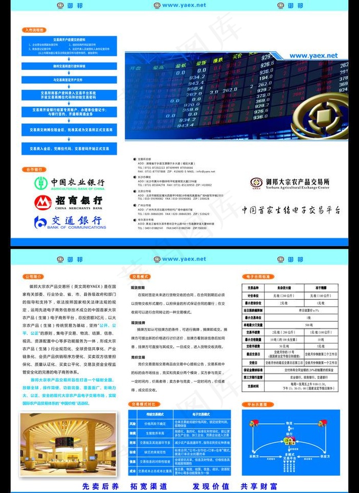 御邦大宗农产品三折页图片cdr矢量模版下载