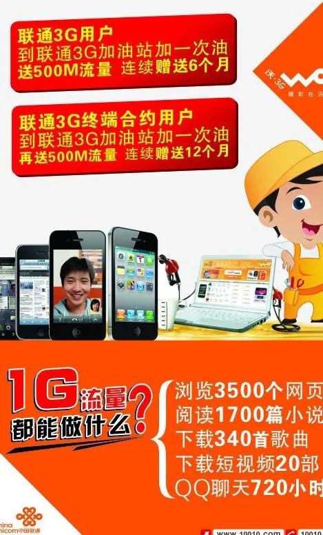 联通3g加油站图片cdr矢量模版下载
